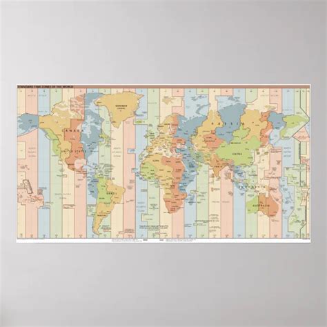 World Time Zones Map Poster | Zazzle