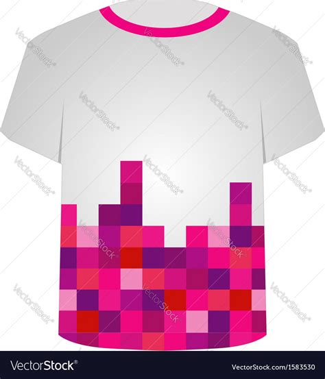 T shirt template- pixel art Royalty Free Vector Image