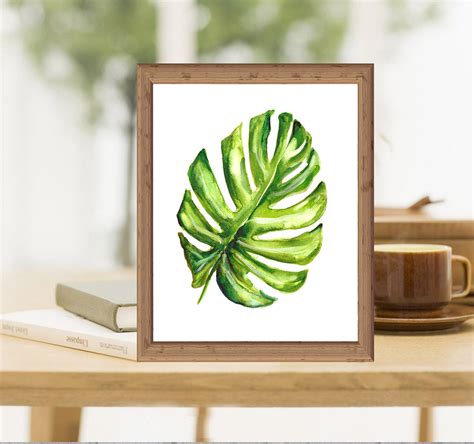 Monstera Leaf Botanical Print Printable Wall Art Home - Etsy