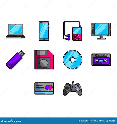 Technology Icon Set Stock Vector Illustration Of Television 256929254