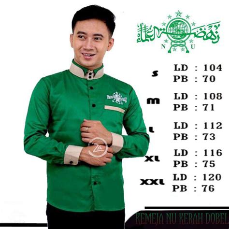 Jual KEMEJA KOKO NU KERAH DOBEL SIZE M L XL XXL XXXL FASHION MUSLIM