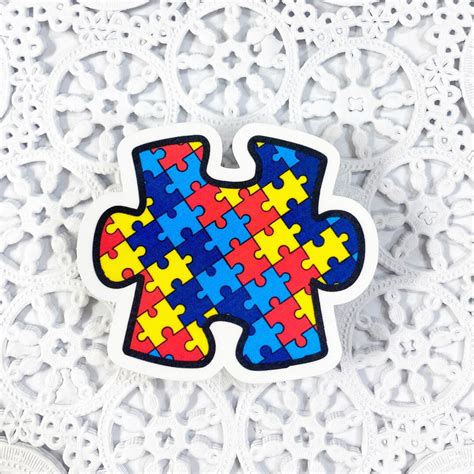 Puzzle Piece Vinyl Sticker Autism Awareness Decal Etsy