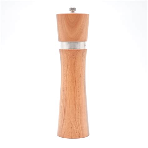 Salt Pepper Mill Wood 22cm Acacia Salt Mill Spice Mill Tray Ceramic Grinder Pepper Grinder