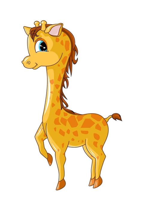 en liten söt baby giraff design djur tecknad vektorillustration