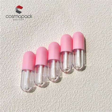 2ml Transparent Lipgloss Capsule With Pink Cap Kapsul Liptint LP33