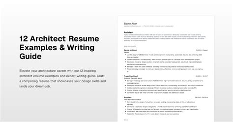 12 Architect Resume Examples And Writing Guide