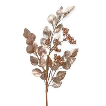 GALHO C FOLHAS E BERRY NUDE 60cm Raffaello Decor Galho Decorativo
