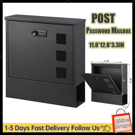 Mailbox With Combination Lock Modern Style Large Capacity Wall Mounted