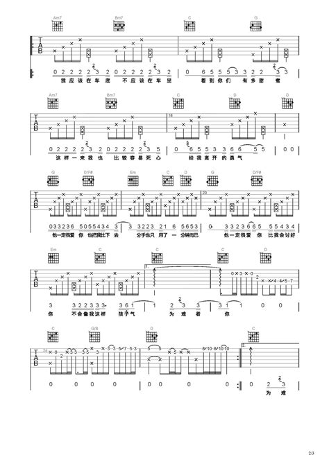 他一定很爱你吉他谱 弹唱谱 C调 虫虫吉他