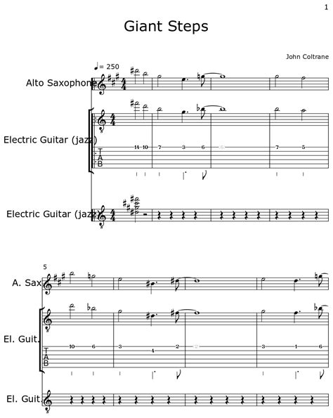 Giant Steps - Sheet music for Alto Saxophone, Electric Guitar