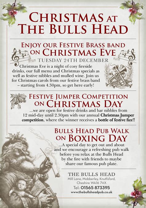 Christmas Events | The Bulls Head Pub Mobberley