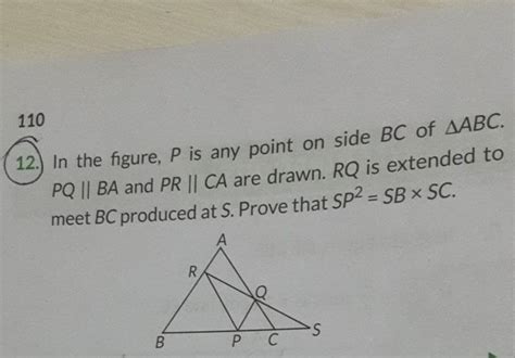 11012 In The Figure P Is Any Point On Side BC Of ABC PQBA And PRC