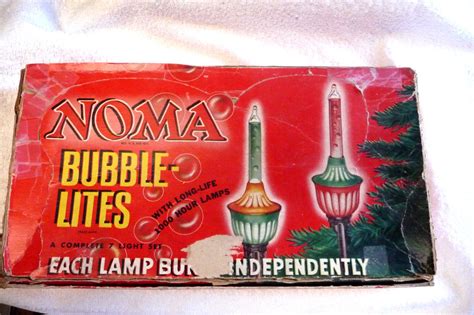 VINTAGE BUBBLE LIGHTS BOX AND INSERT HOLDS 7 NOMA TULIP BUBBLE LITES ...