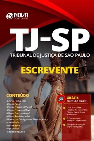 Tj Sp Escrevente T Cnico Judici Rio Do Tribunal De Justi A De S O