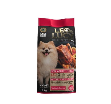 Сухой корм LEO&LUCY Для взрослых собак всех пород с индейкой, ягодами и ...