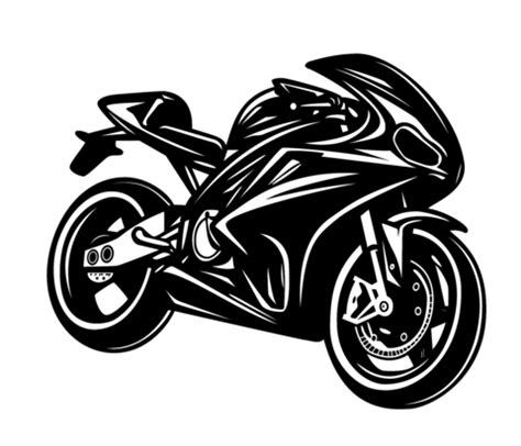 Black Motorcycle Silhouette Isolated On White. Vector Illustration ...