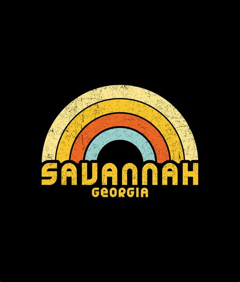 Colorful Retro Savannah Georgia Digital Art By Thanh Nguyen