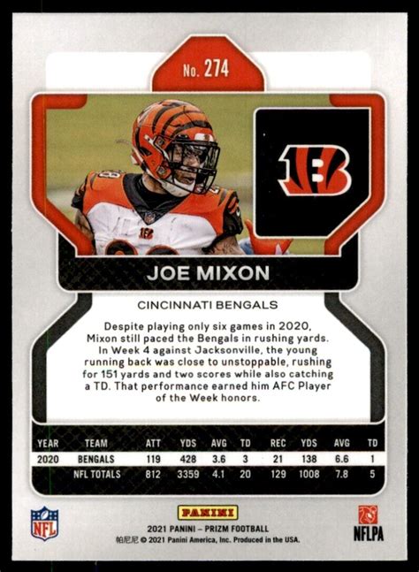 Panini Prizm Joe Mixon Cincinnati Bengals Ebay