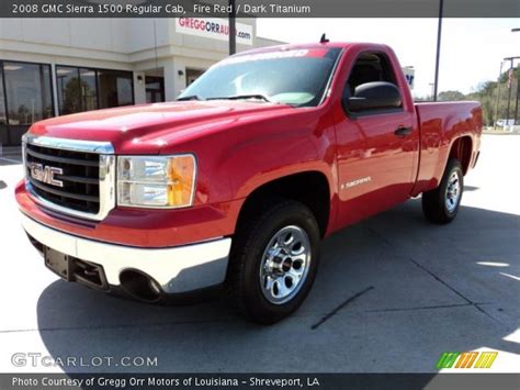 Fire Red 2008 Gmc Sierra 1500 Regular Cab Dark Titanium Interior