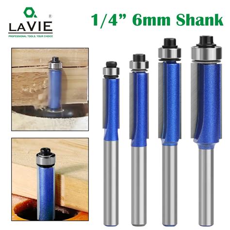 Lavie 1pc 6mm 14 Shank High Quality Milling Cutter Flush Trim With