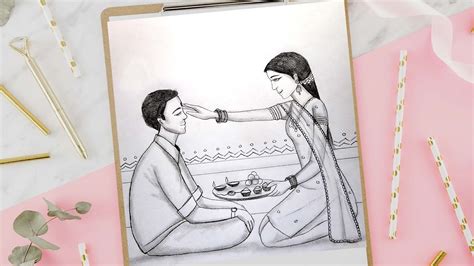 Bhai Dooj Festival Drawing Pencil Sketch For Beginners How To Draw Bhai Dooj Festival Youtube