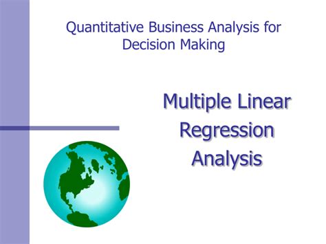 403 Quantitative Business Analysis For Decision Making