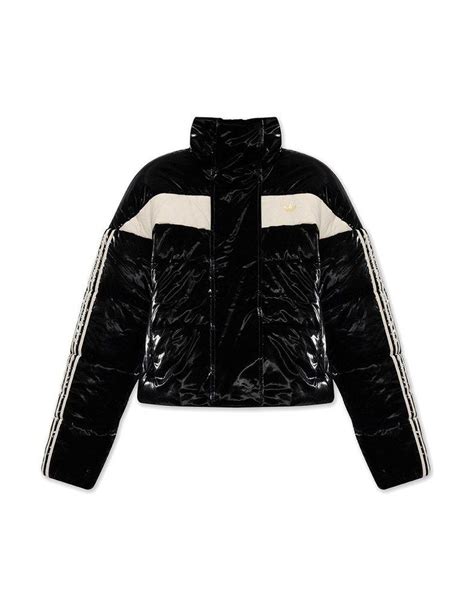 Adidas Originals Puffer Jacket With Standing Collar In Black Lyst