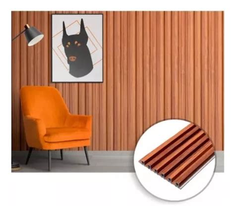 Lambrin Premium Decorativo Wpc Tipo Madera Para Muro M Parota