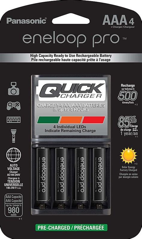 Panasonic Eneloop Rechargeable Aaa Batteries 4 Pack With Advanced 4