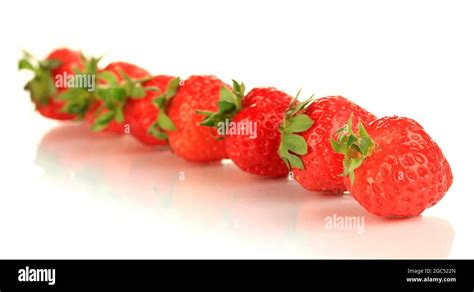 Fresh Strawberry Isolated On White Stock Photo Alamy