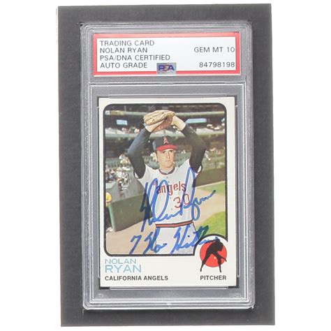 Nolan Ryan Signed 1973 Topps 220 Inscribed 7 No Hitters PSA