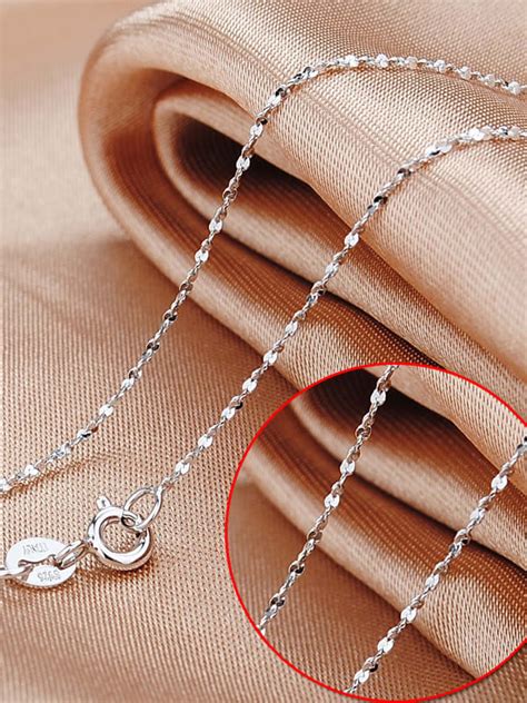 925 Sterling Silver Minimalist Twisted Serpentine Chain 1000136794