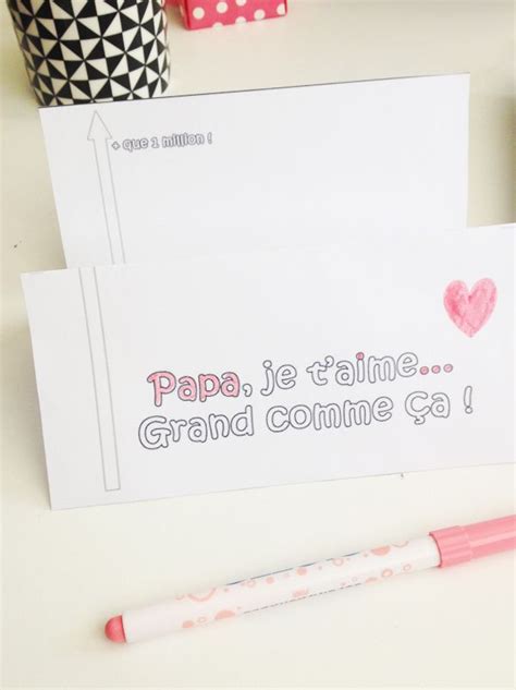 Carte Imprimer Papa Je T Aime Grand Comme A Fathers Day Father