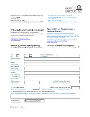 Fillable Online Antrag Auf Annahme Als Doktorand In Fax Email Print