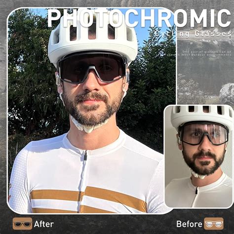 Snapklik.com : KAPVOE Photochromic Cycling Glasses Men Mountain Bike