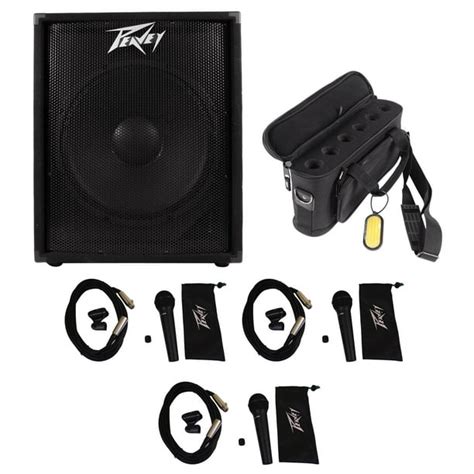 Peavey Pv 118d Pv118d 18 300w Powered Class D Subwoofer3 Micsmicrophone Bag