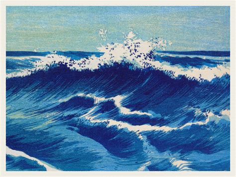 Illustrazione Artistiche Great Ocean Wave No 1 Japanese Japandi