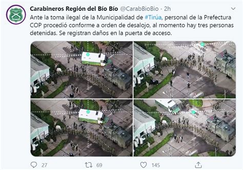 Carabineros Desaloja Toma De Municipalidad De Tir A