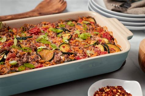 Zucchini And Ground Beef Orzo Casserole Meal Prep Freezer Friendly