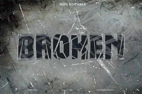 Broken Font Style Text Effect | Free Photoshop PSD File