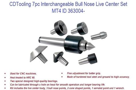 Pc Mt Interchangeable Bull Nose Live Center Set Id