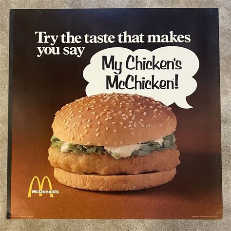 Vintage 1980 McDonald’s McChicken Translite Sign Store Display Original ...