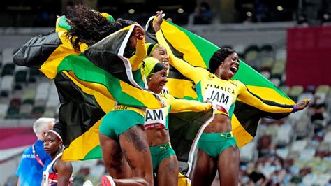 Jamaica Wins Womens 4x100 Meter Relay Italy Claims Mens Relay