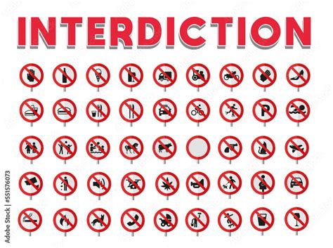 Panneau Signalisation Pictogramme Interdiction Stock Vector Adobe Stock