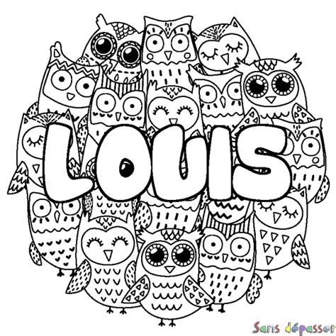 Coloriage Pr Nom Louis D Cor Chouettes Sans D Passer