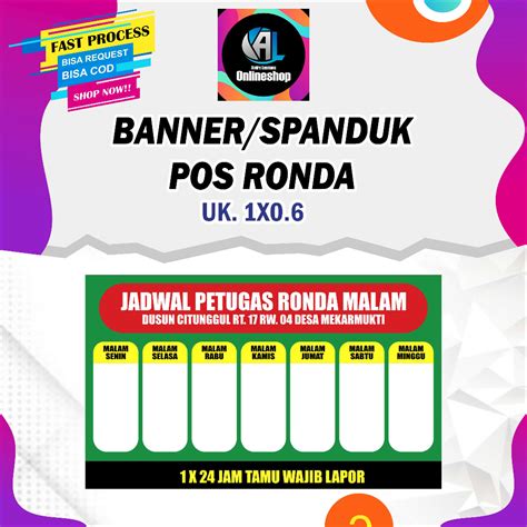 Jual Spanduk Banner Pos Ronda Model Hijau Merah Shopee Indonesia