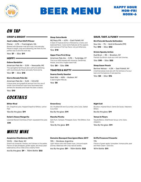 Kickbacks Beer Menu At Barry Pena Blog