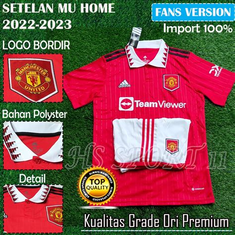 Jual SETELAN JERSEY BOLA MU MANCHTER UNITED HOME 2022 2023 IMPORT BAJU