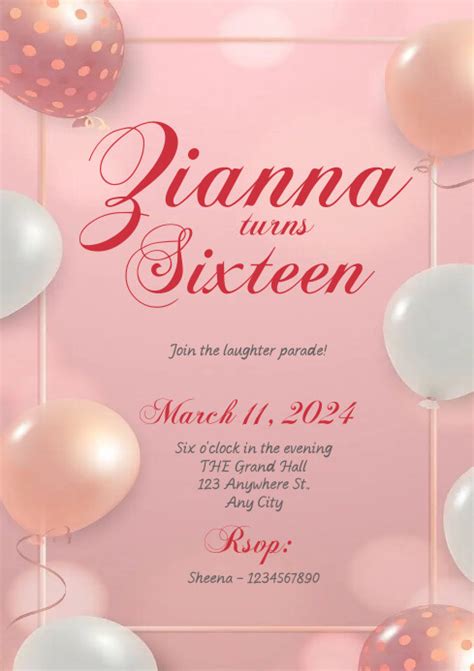 Pink Birthday Invitation Template Postermywall