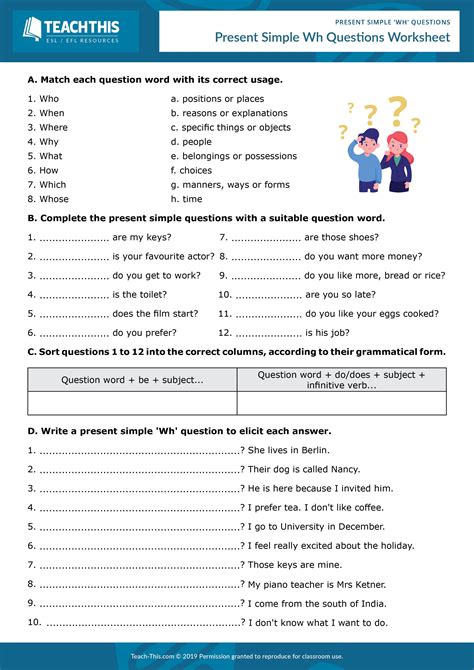 Answering Simple Wh Questions Worksheets